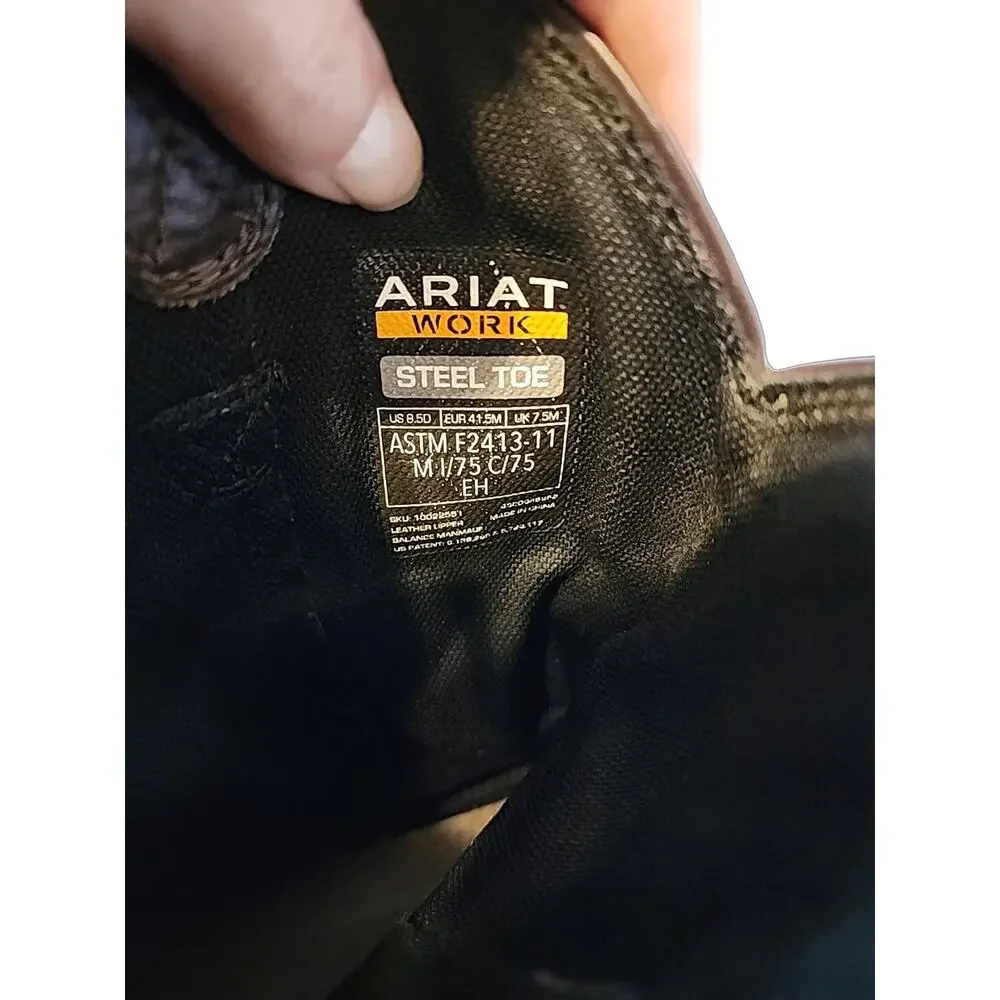 Ariat Steel Toe Mens 8.5 D Work Boots brown